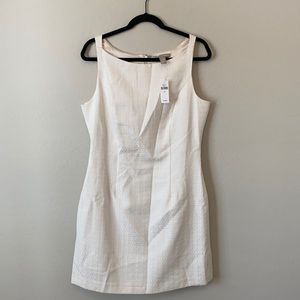 Banana Republic White Boat Neck Sleeveless Dress
